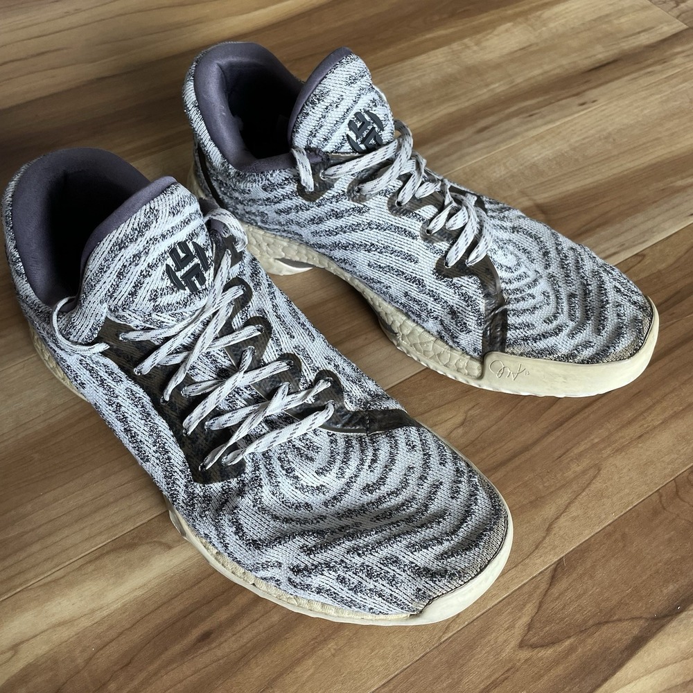 Adidas Harden Vol 1 LS Primeknit BHM Zebra Grey Black AC8407 Mens Size 11